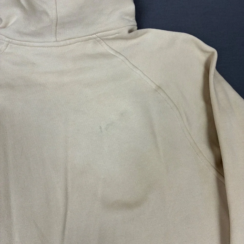 Y2K Nike Pullover Hoodie Men's Size Medium Swoosh Logo Tan Beige